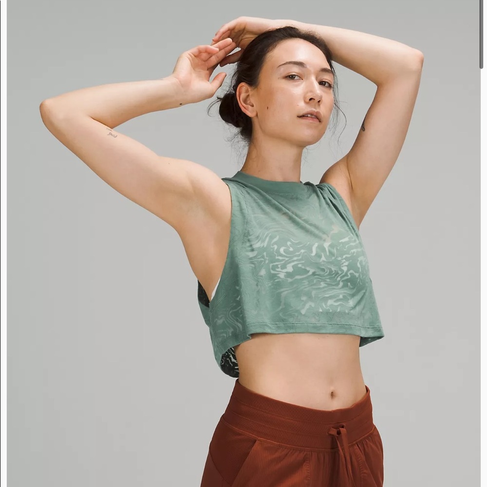 Lululemon All Yours Crop Tank Veil in Tidewater Teal Size 4